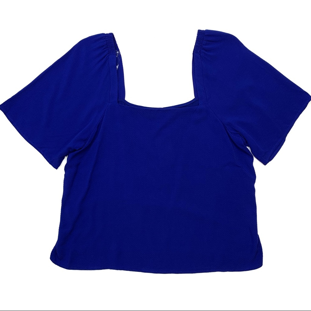 A New Day Blue Square Neck Top Size XL